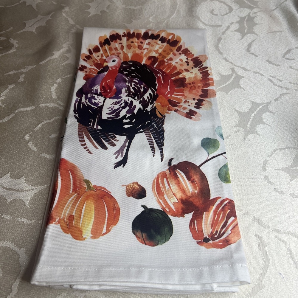World Market Thanks Giving Turkey Kitchen Tea Towel Cotton Holiday .